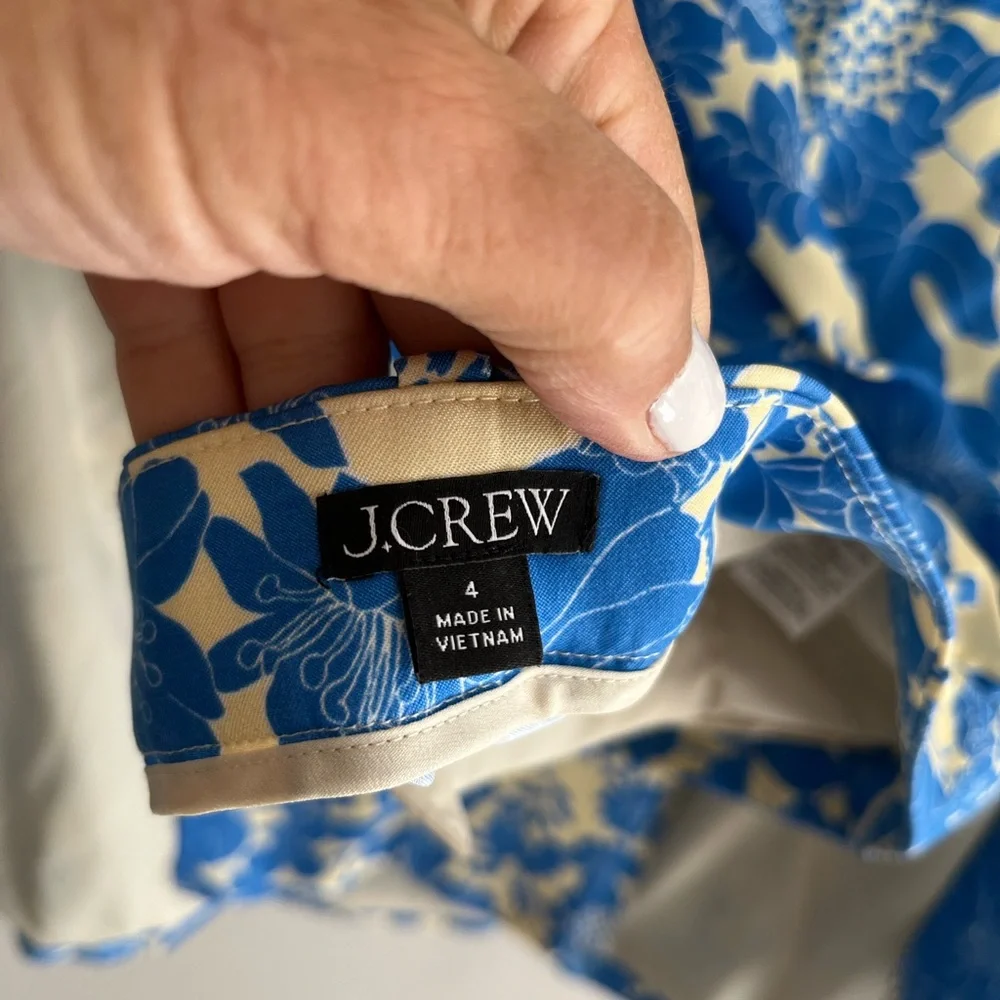 Reimagined by J Crew Cream and Blue Floral Viscose Blazer and Matching Pants - Picture 7 of 7
